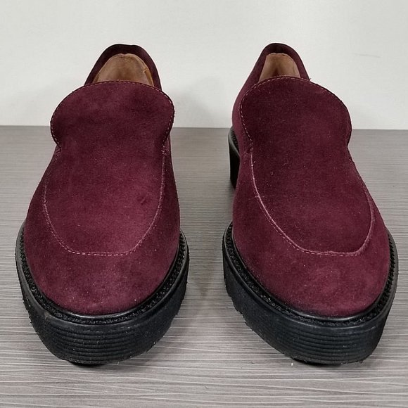 Aquatalia Kelsey Weatherproof Loafer, Oxblood Suede, Womens Size 6 - Picture 2 of 10